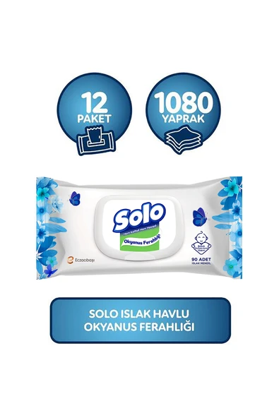 Solo Okyanus Ferahlığı Islak Havlu 12'li Set 1080 Yaprak ürün görseli 1