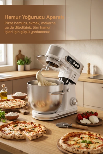 SMX-2779 12L Dev Hazneli Dijital Ekranlı Zaman Ayarlı Stand Mikser 2000W Çok Fonksiyonlu Mutfak Şefi ürün görseli 1