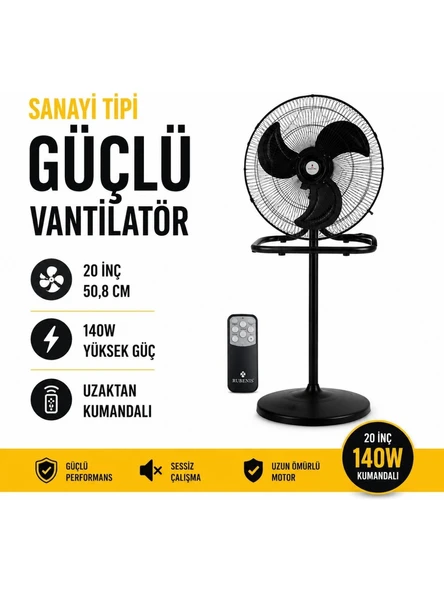 Rubenis Rbs 20-2000 140W Uzaktan Kumandalı Vantilatör ürün görseli 1