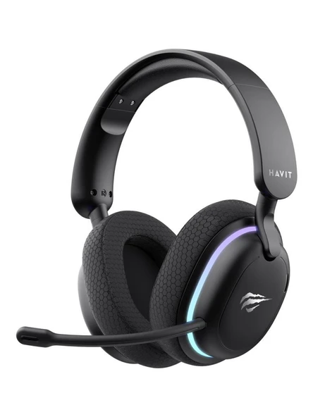 Havit Gamenote Fuxi-H7 Siyah RGB USB Kablolu/Kablosuz Kulak Üstü Oyuncu Kulaklığı Teşhir ürün görseli 1