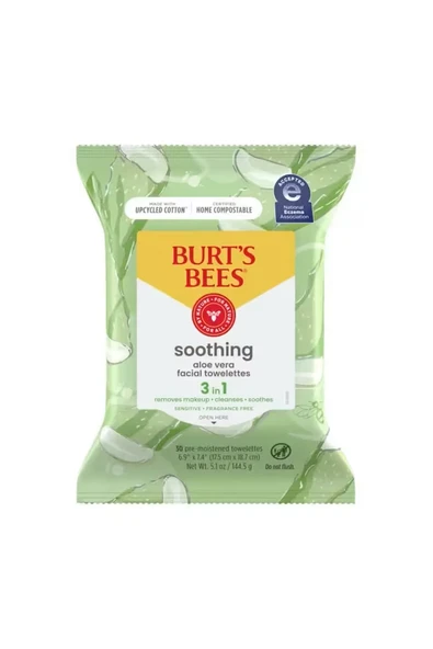 Burt's Bees Soothing 3’ü 1 Makyaj Temizleme Mendili 30’lu ürün görseli 1