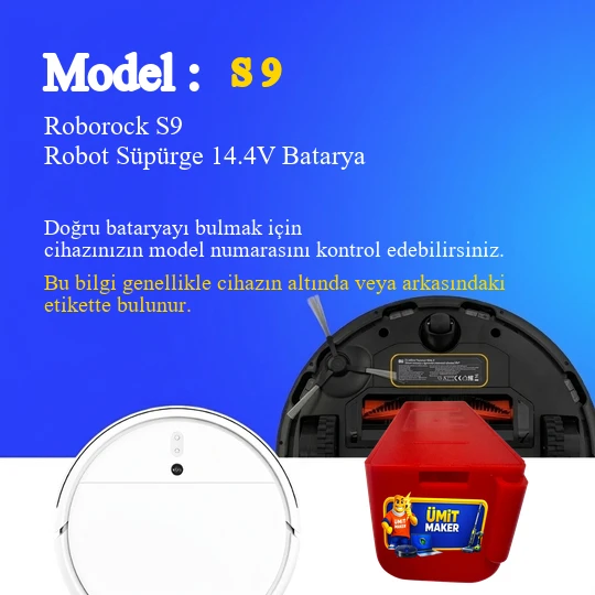 Roborock S9 Robot Süpürge 6400 mAh 14.4V Batarya - Resim 2