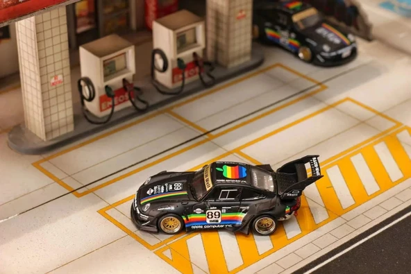 Street Warrior 1/64 Porsche RWB 993 Black Apple Alloy Car Model Ornaments Limited Edition 167/499 ürün görseli 1