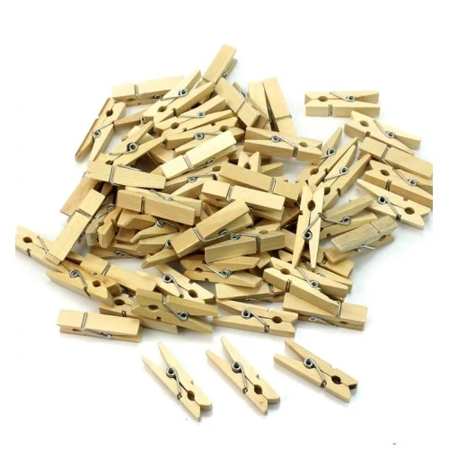 100'lü Ahşap Mandal 2.5cm (10'lu Paket-1000 Adet) ürün görseli 1