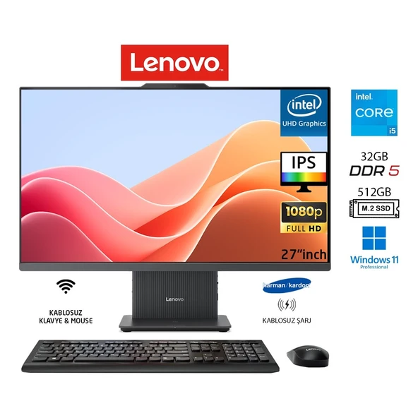 ıdeacentre Aıo Intel Core I5 13420H 32GB 512GB SSD Sıyah W11PRO 27" Fhd All In One Bilgisayar Duddı ürün görseli 1