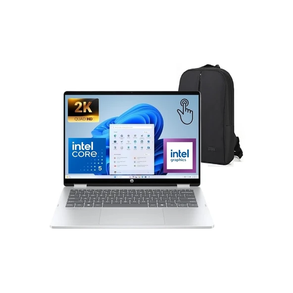 Omnibook 5 Flip Intel Core 5 120U 16GB Ddr5 5 1tb SSD 14'' IPS Windows 11 Pro BT0A4EA Dokunmatik Ekran Dizüstü Bilgisayar+ Snertech Çanta ürün görseli 1