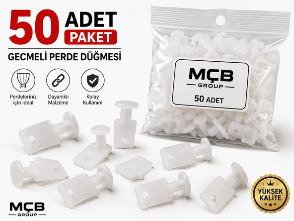Dikmeli Perde Düğmesi 50 Adet Beyaz Plastik Perde Ruleti Perde Sabitleme Aparatı ürün görseli 1