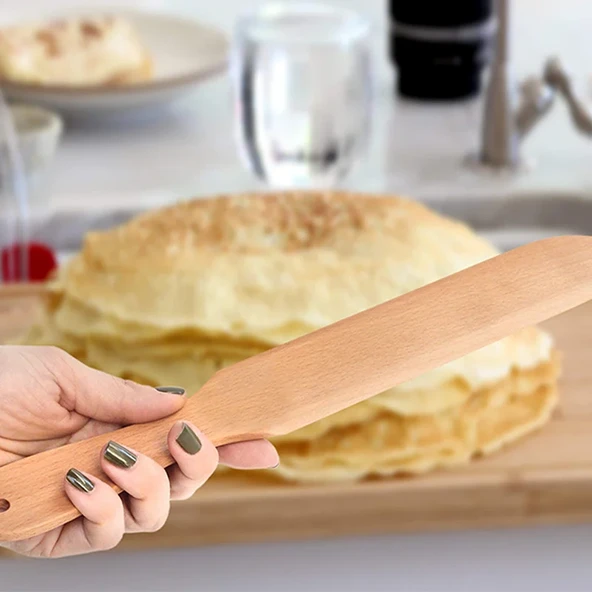 Ahşap Krep Yayma Aparatı-Krep Spatulası Seti - Resim 5
