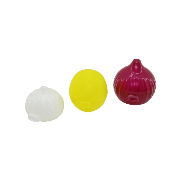 3Lü Saklama Kutusu Limon Soğan Sarımsak Renkli Plastik Fileli Ambalaj ürün görseli 1