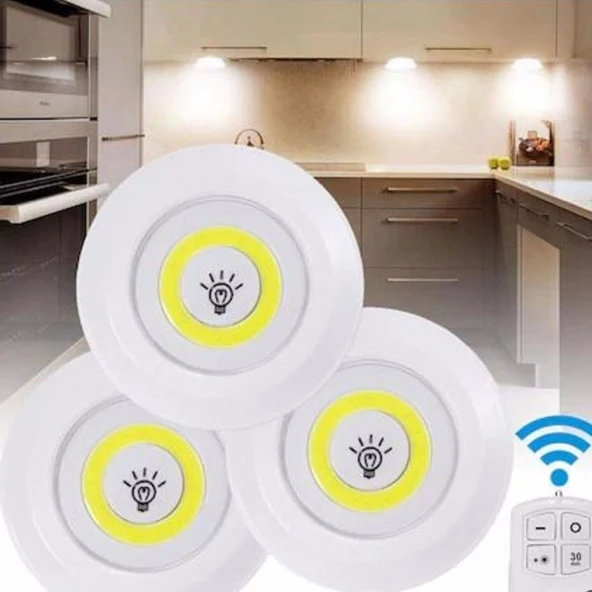 Uzaktan Kumandalı Yapışkanlı Led Spot Lamba Wt-364 ürün görseli 1