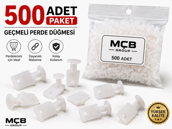500 Adet Perde Ruleti Dikmeli Perde Düğmesi Tül ve Fon Perde Aparatı Beyaz Plastik Perde Klipsi ürün görseli 1