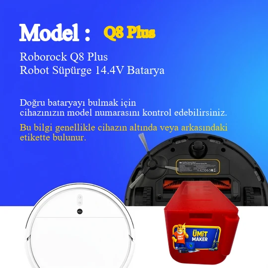 Roborock Q8 Plus Robot Süpürge 7000 mAh 14.4V Batarya - Resim 2