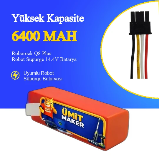 Roborock Q8 Plus Robot Süpürge 6400 mAh 14.4V Batarya ürün görseli 1