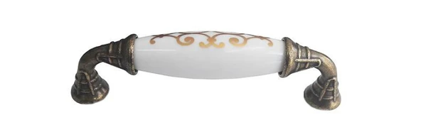 Klasik Silindir Kulp Antik Sarı 96 Mm ürün görseli 1