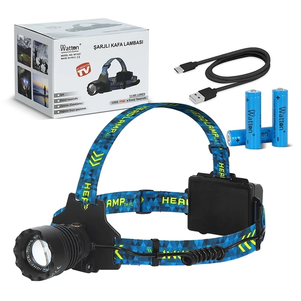 Cree P360 - 12,000 Lümen Şarjlı Kafa Lambası Wt-627 ürün görseli 1