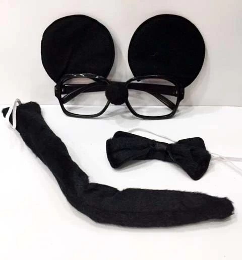 Mickey Mouse Gözlüğü Papyonu Kuyruğu Seti ürün görseli 1