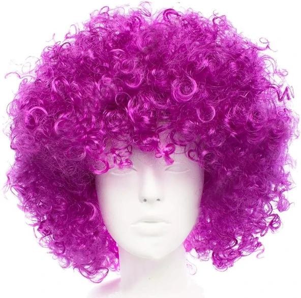 Koyu Mor Renk Afro Bonus Saç Peruk ürün görseli 1