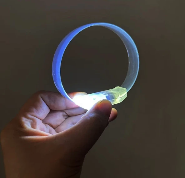 3 Modlu Pilli Led Işıklı Esnek Parti Bilekliği Beyaz ürün görseli 1