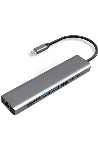 Type-C To Hdtv Multifunction Adapter 8 Port Kablo ürün görseli 1