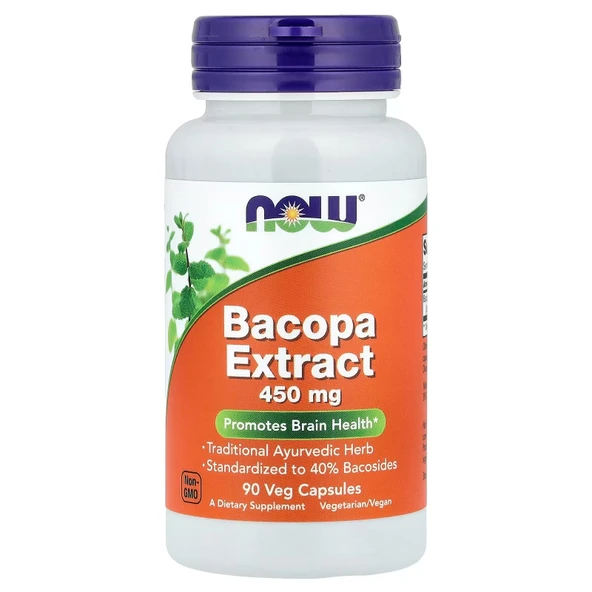 NOW Foods Bacopa Extract 450 mg 90 Veg Capsules ürün görseli 1