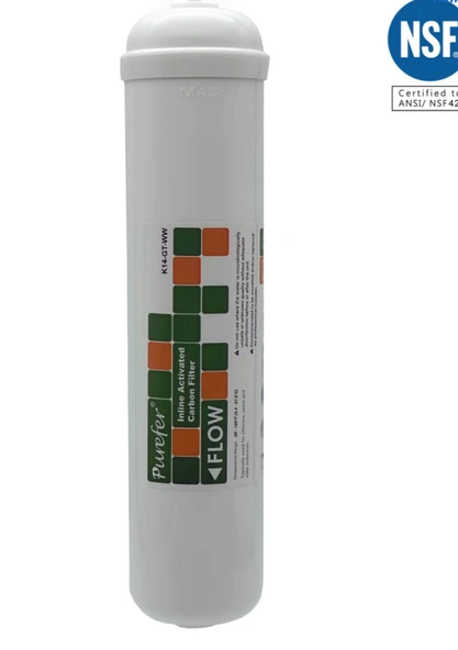Damlalife Purefer filtre inline Karbon NSF li K14-GT-WW - Quick giriş çıkışlı USA ürün görseli 1