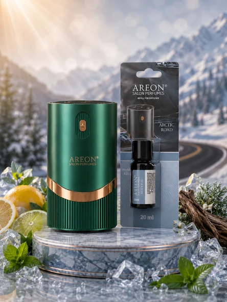 Areon Aromatik Difüzör Yeşil (Lux Metal) + Arctic Road ürün görseli 1