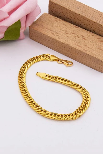 22 Ayar Altın Bileklik Kartiyer 6 MM En Kadın Bileklik LKBLK1043 ürün görseli 1