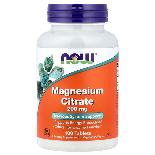 NOW Foods Magnesium Citrate 200 mg 100 Tablet ürün görseli 1