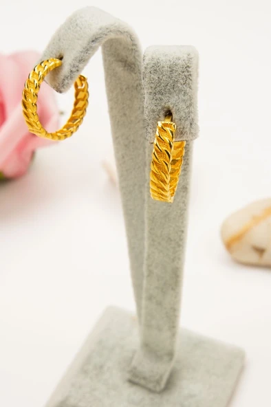 22 Ayar Altın 3,5 Gram Gizli Klips Gurmet Kadın Küpe LKKP1342 ürün görseli 1