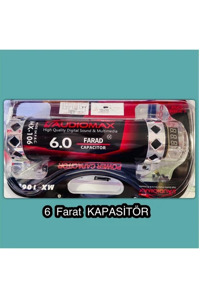 Class Audiomax Mx 106 Power Capasıtor, 6 Farad Led Ekranlı Remoteli Power Kapasitör ürün görseli 1