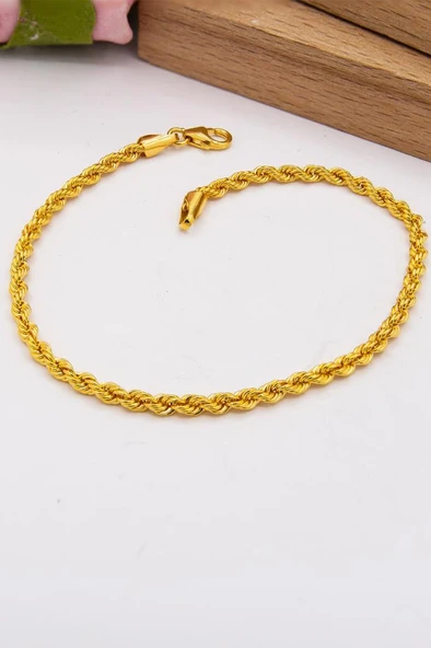 22 Ayar Altın 2.5 MM Halat Kordon Bileklik Kadın Bileklik LKBLK1099 ürün görseli 1