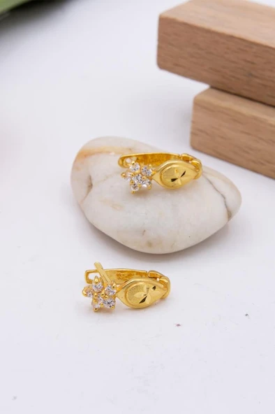 22 Ayar Altın Küpe J Klips Kadın Küpe LKKP1247 ürün görseli 1
