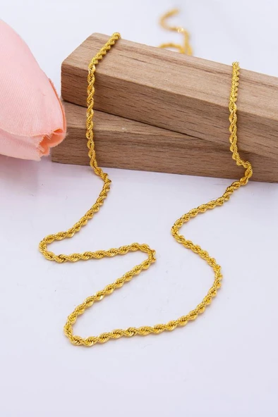 22 Ayar Altın Zincir 2 MM Halat Altın Zincir 55 CM Kadın Zincir ürün görseli 1