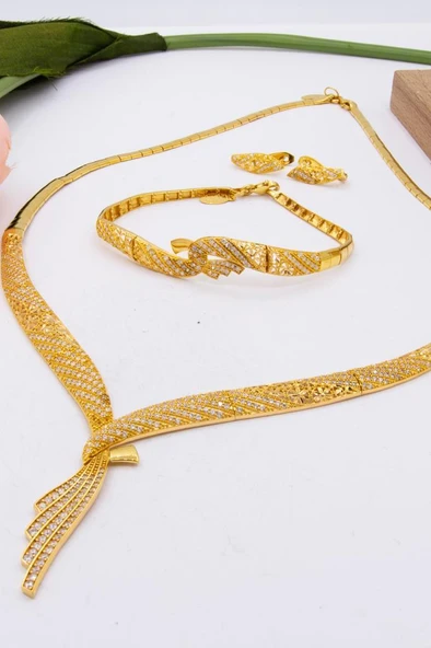22 Ayar Altın Füzyon Döküm Set Altın Takı Seti LKSET1109 ürün görseli 1