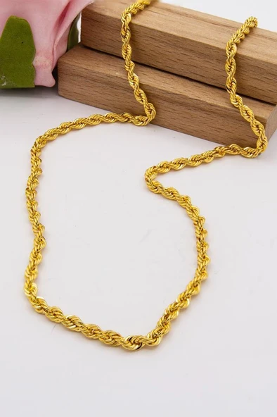 22 Ayar Altın Halat Zincir 3 MM Halat Zincir 45 CM Uzunluk LKZNC1061 ürün görseli 1