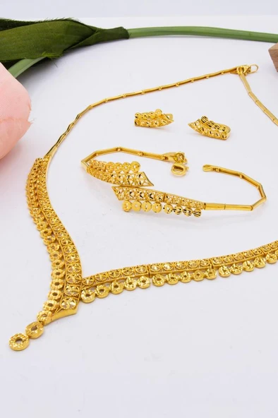 22 Ayar Altın Füzyon Döküm Set Altın Takı Seti A077737SET ürün görseli 1