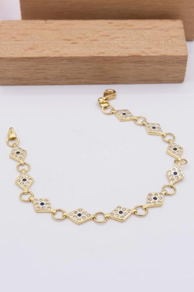 14 Ayar Altın Bileklik Tasarım 15 cm Kadın Bileklik LKBLK1184 ürün görseli 1