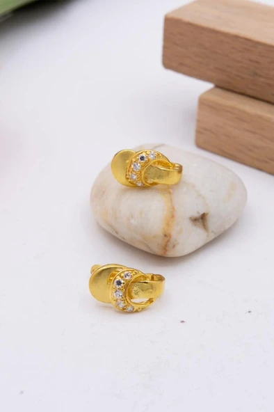 22 Ayar Altın Küpe J Klips Kadın Küpe LKKP1250 ürün görseli 1
