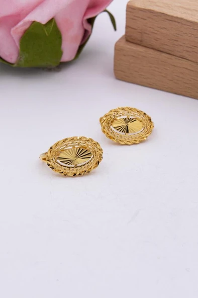 22 Ayar Altın Küpe J Klips Kadın Küpe ürün görseli 1