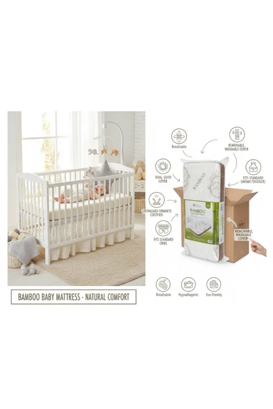 ROYALYAT Bamboo Bebe Yatağı - Resim 2