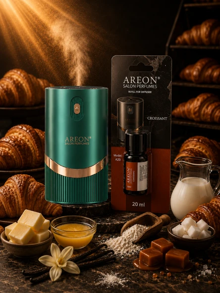 Areon Aromatik Difüzör Yeşil (Lux Metal) + Croissant ürün görseli 1