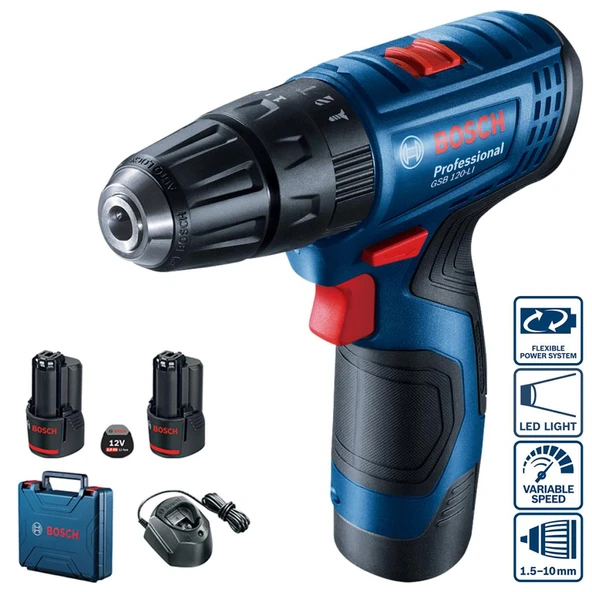 Bosch GSB 120-LI Profesyonel Akülü Darbeli Delme/Vidalama Makinesi ürün görseli 1
