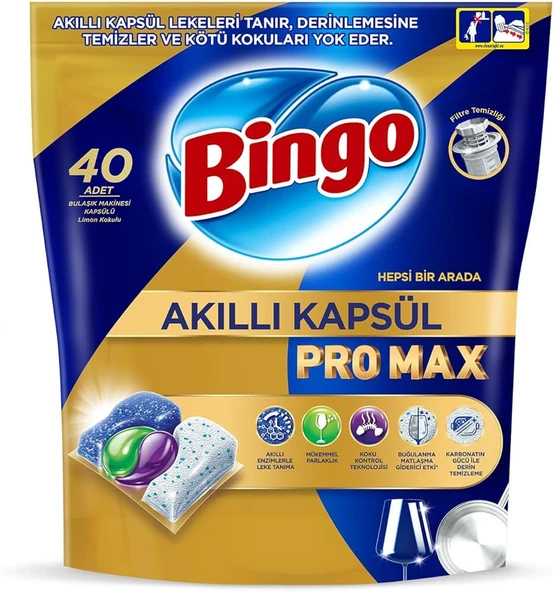 BİNGO  PRO MAX 40LI LİMON BULAŞIK MAKİNASI AKILLI KAPSÜL ürün görseli 1
