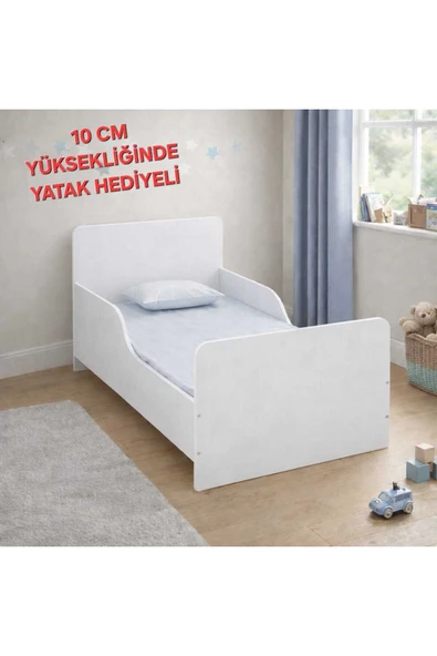 ROYALYAT Ahşap Montessori Sabit Bebek Karyolası – Yan Korumalı Güvenli Beşik | 60x120 / 70x140 ürün görseli 1