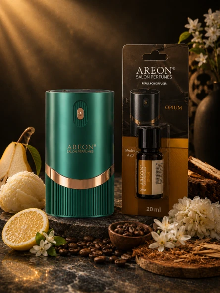 Areon Aromatik Difüzör Yeşil (Lux Metal) + Opium ürün görseli 1