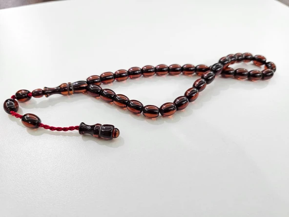 Muhammed Azazi Usta İşçilikli Sıkma Kehribar Fıçı Kesim (9 x 11 mm) ürün görseli 1