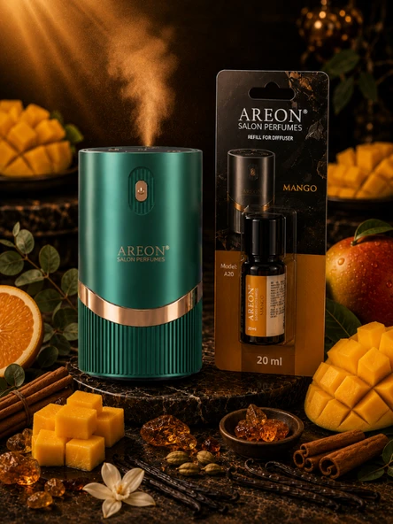 Areon Aromatik Difüzör Yeşil (Lux Metal) + Mango ürün görseli 1