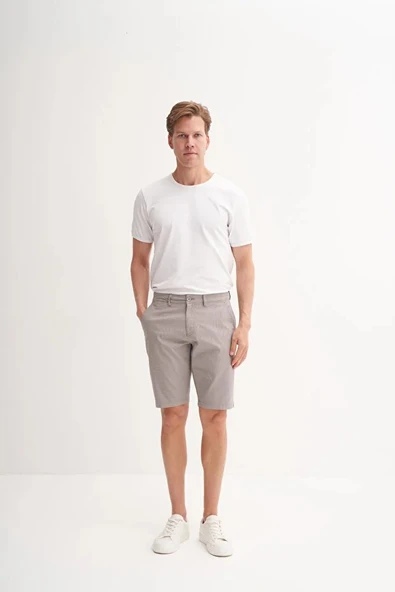 Cazador Slim Fit Bermuda Kısa Dar Paça Şort 6015 Gri ürün görseli 1