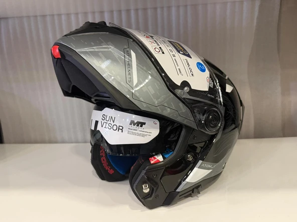 KASK MT ATOM 2 HİGHLANDS C2 PARLAK GRİ - Resim 2