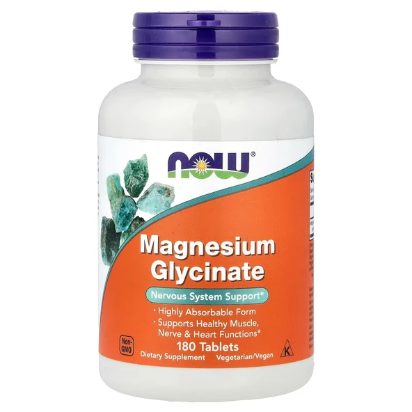NOW Foods Magnesium Glycinate 100 mg 180 Tablet ürün görseli 1